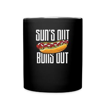 Sonne Schein Hot Dog Spaß - Tasse einfarbig - Schwarz - Vorne