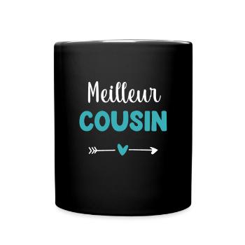 Beste Cousine Herz Geschenk Cousine - Tasse einfarbig - Schwarz - Vorne