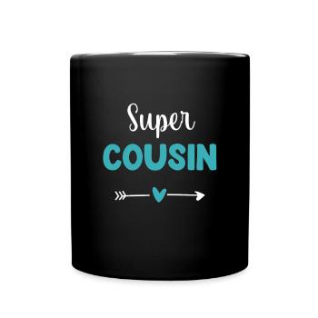 super cousin coeur cadeau cousin - Mug uni - noir - Devant