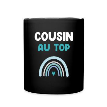 Cousin an der Spitze Regenbogen Cousine Geschenk - Tasse einfarbig - Schwarz - Vorne