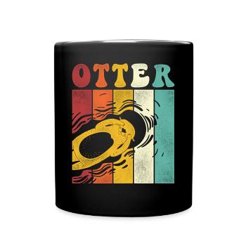 Otter Retro Vintage Otter - Tasse einfarbig - Schwarz - Vorne