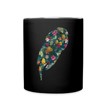 Otter Tropical Flowers Floral - Full Colour Mug - black - Front