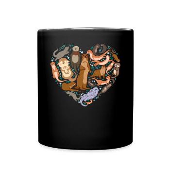 Cœur de loutre - Mug uni - noir - Devant