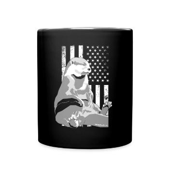 Otter American Flag - Full Colour Mug - black - Front