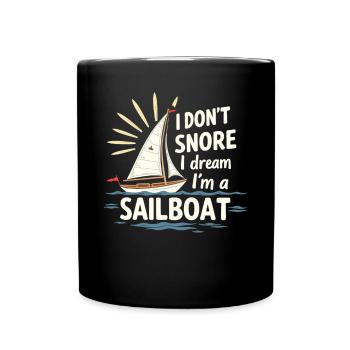 Je ne ronfle pas, je rêve dans un voilier qui navigue - Mug uni - noir - Devant