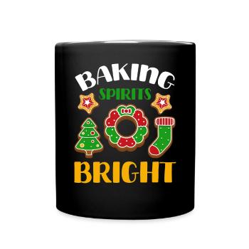 Noël, Amour et pâtisserie, Douce joie des fêtes - Mug uni - noir - Devant