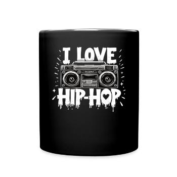 I Love Hip Hop Hip Hop Music Hip Hop Boombox Rap - Full Colour Mug - black - Front