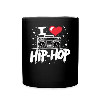 I Love Hip Hop Hip Hop Music Hip Hop Boombox Rap - Full Colour Mug - black - Front