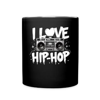 I Love Hip Hop Hip Hop Music Hip Hop Boombox Rap - Full Colour Mug - black - Front