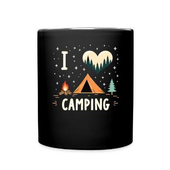 I Love Camping Camping Camper Camping Outdoor - Tasse einfarbig - Schwarz - Vorne