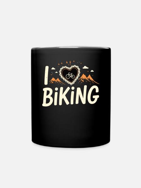 I Love Biking Fahrrad Radfahren Gravelbike Mtb - Tasse einfarbig - Schwarz