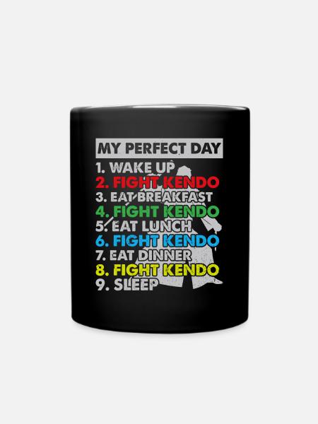 Kendo Wrestler Kendo Fighter - Kendo Day Plan - Full Colour Mug - black