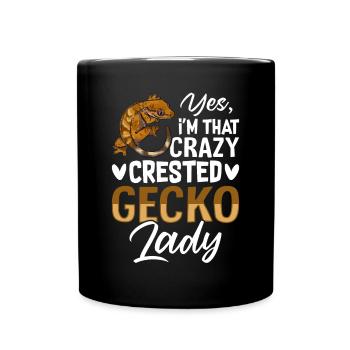 , je suis la folle gecko à crête Crestie - Mug uni - noir - Devant