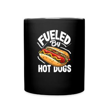 Powered by Hot Dogs Enjoyment - Full Colour Mug - black - Front