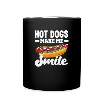 Hot Dogs Make Me Smile - Full Colour Mug - black - Front