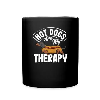 Hot Dogs Are My Therapy Joy - Full Colour Mug - black - Front