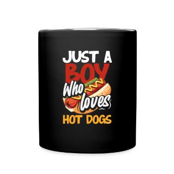 A Boy Who Loves Hot Dogs For Hot Dog Fans - Full Colour Mug - black - Front