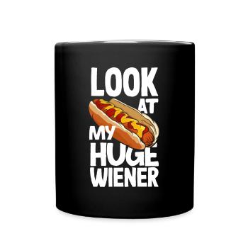 Schau Mal Mein Riesen Hot Dog - Tasse einfarbig - Schwarz - Vorne
