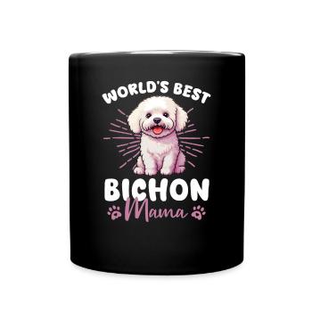 Bichon frisé Groovy Bichon Mama - Mug uni - noir - Devant