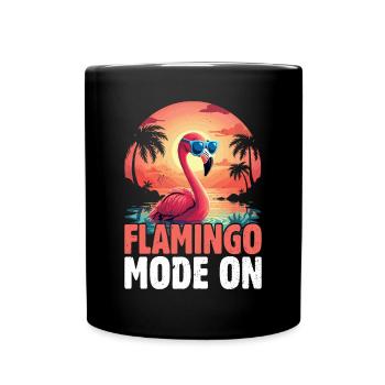 Flamingo Mode On - Pink Flamingo Bird Funny Flamin - Full Colour Mug - black - Front