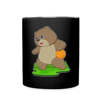 Bear basketball player basketball - Full Colour Mug - black - Front