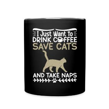 Cat Rescue Gifts - Tasse einfarbig - Schwarz - Vorne