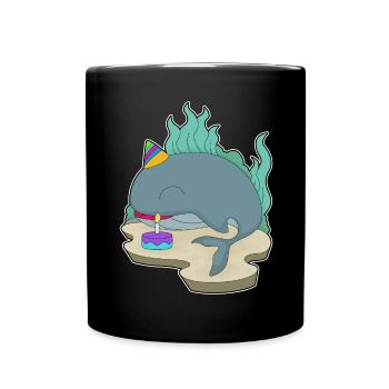 Gâteau d’anniversaire baleine - Mug uni - noir - Devant