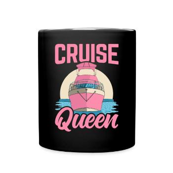 Cruise Queen Urlaub Kreuzfahrt Kreuzfahrtschiff Qu - Tasse einfarbig - Schwarz - Vorne