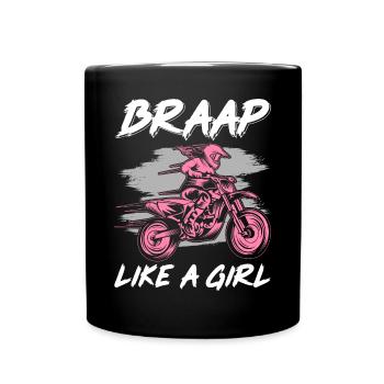 Lustiges Dirt Bike Girl Biker Offroad Motorrad Bra - Tasse einfarbig - Schwarz - Vorne