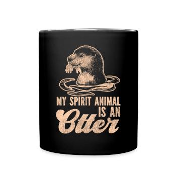 Otter My Spirit Animal Is An Otter - Full Colour Mug - black - Front