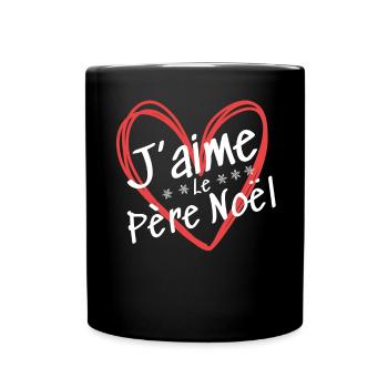 Ich liebe den Weihnachtsmann - Tasse einfarbig - Schwarz - Vorne