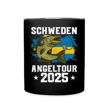 Schweden Angeltour 2025 - Tasse einfarbig - Schwarz - Vorne