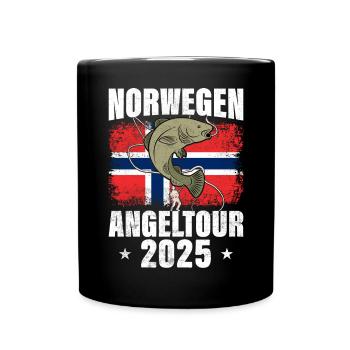 Norwegen Angeltour 2025 - Tasse einfarbig - Schwarz - Vorne