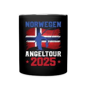 Norwegen Angeltour 2025 Angeln in Norwegen - Tasse einfarbig - Schwarz - Vorne