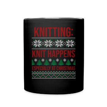 Tenue en maille Joyeux Noël ! Tricot drôle - Mug uni - noir - Devant