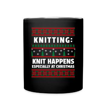 Tenue en maille Joyeux Noël ! Tricot drôle - Mug uni - noir - Devant
