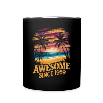 Génial depuis 1959 Plage Coucher de soleil - Mug uni - noir - Devant