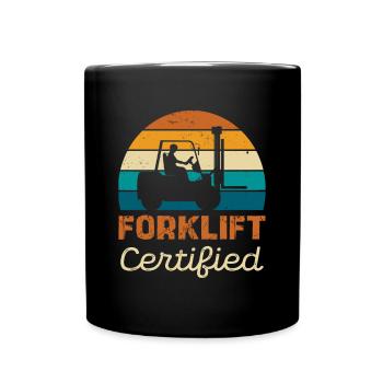 Forklift certified retro look - Full Colour Mug - black - Front