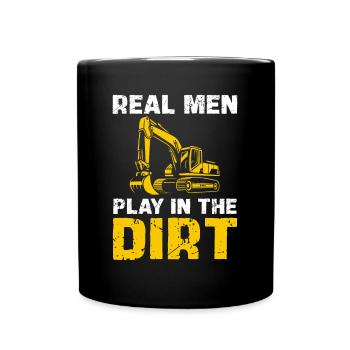 De vrais hommes jouant dans la terre - Mug uni - noir - Devant