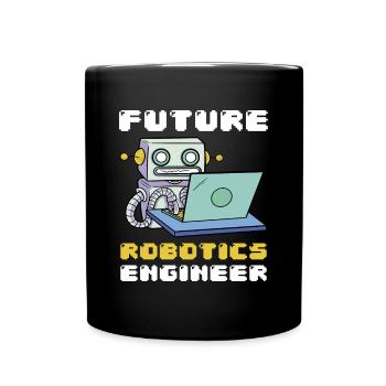 Future Robotics Engineer Roboter Laptop - Tasse einfarbig - Schwarz - Vorne