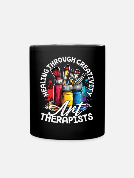 Heilung Durch Kreativität, Kunsttherapeut - Tasse einfarbig - Schwarz