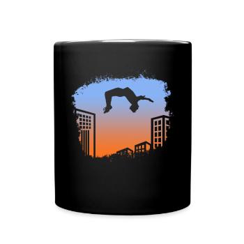 Backflip Salto Akrobatik Parkour Turnen Geschenk - Tasse einfarbig - Schwarz - Vorne