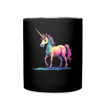 Cute Unicorn Magical Gift Idea Unicorn Fans - Full Colour Mug - black - Front