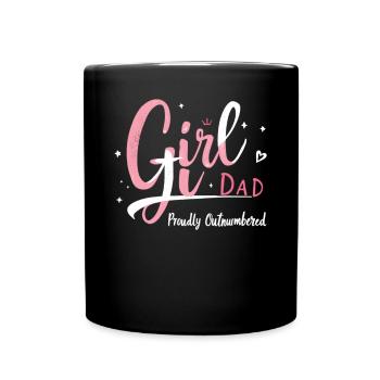 fille papa fièrement surpassé en nombre fille papa père papa - Mug uni - noir - Devant