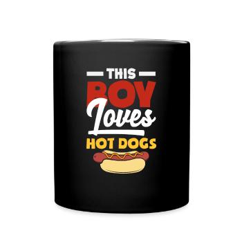 This Boy Loves Hot Dogs - Full Colour Mug - black - Front