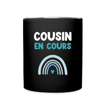 cousin en cours arc-en-ciel cadeau cousin - Mug uni - noir - Devant