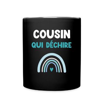 Cousine reißt Regenbogen Cousine Geschenk - Tasse einfarbig - Schwarz - Vorne