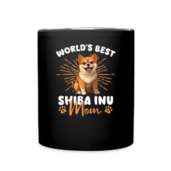 Shiba Inu Groovy Shiba Mom - Full Colour Mug - black - Front