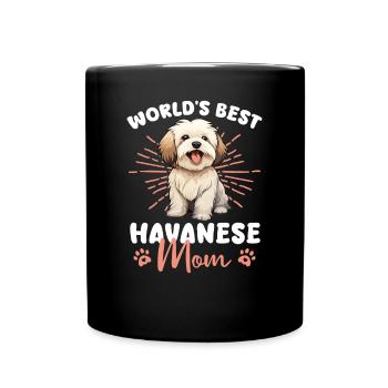 Chien Bichon Havanais Maman - Mug uni - noir - Devant