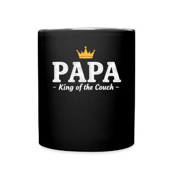 Dad King of the Couch Funny Dad Saying Fathers - Full Colour Mug - black - Front